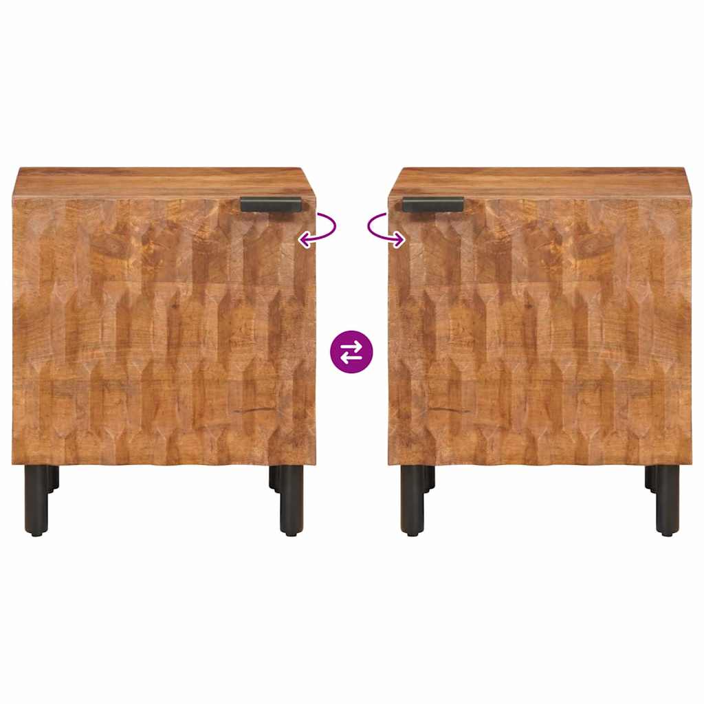 vidaXL Κομοδίνο Καφέ 40 x 33,5 x 46 εκ Στερεό ξύλο μάνγκο