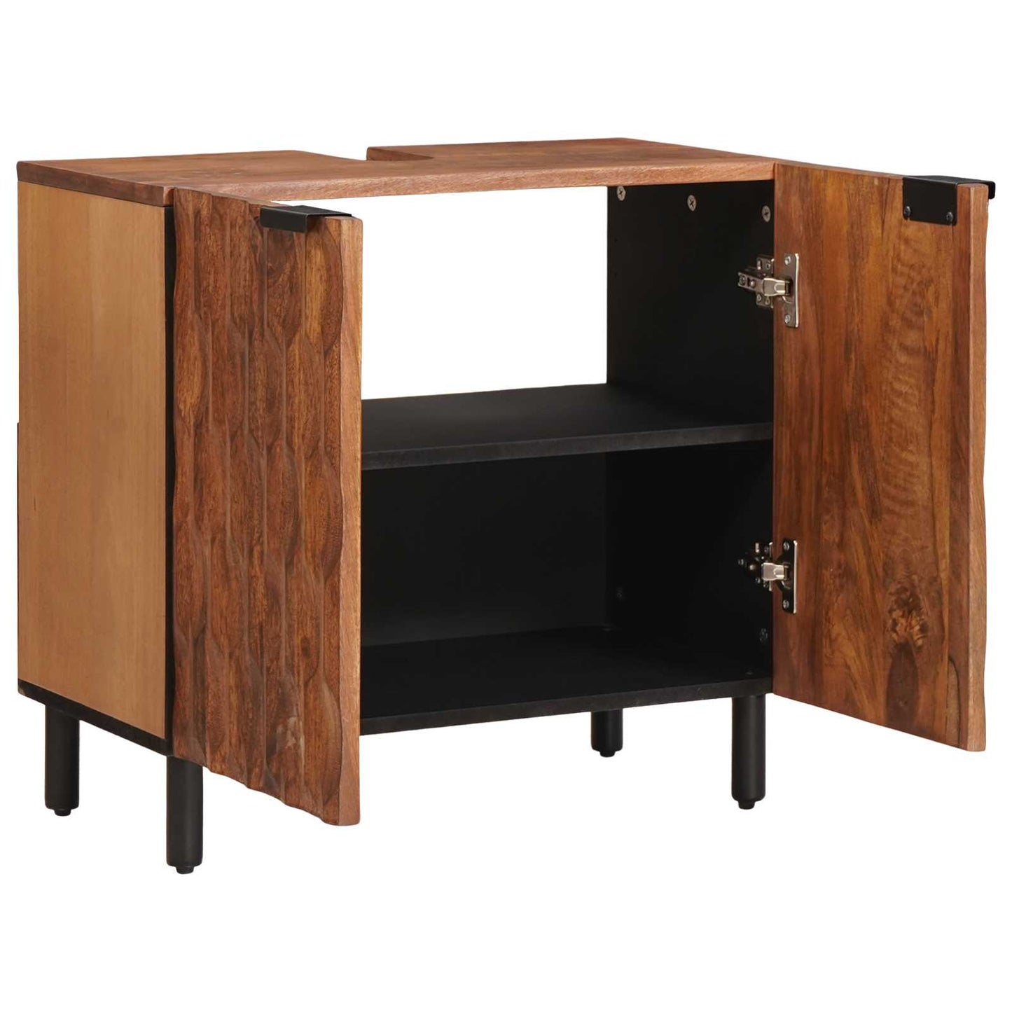 vidaXL Ντουλάπα Νιπτήρα Mπάνιου με ράφι με πόρτα Καφέ 62 x 33 x 58 εκ.