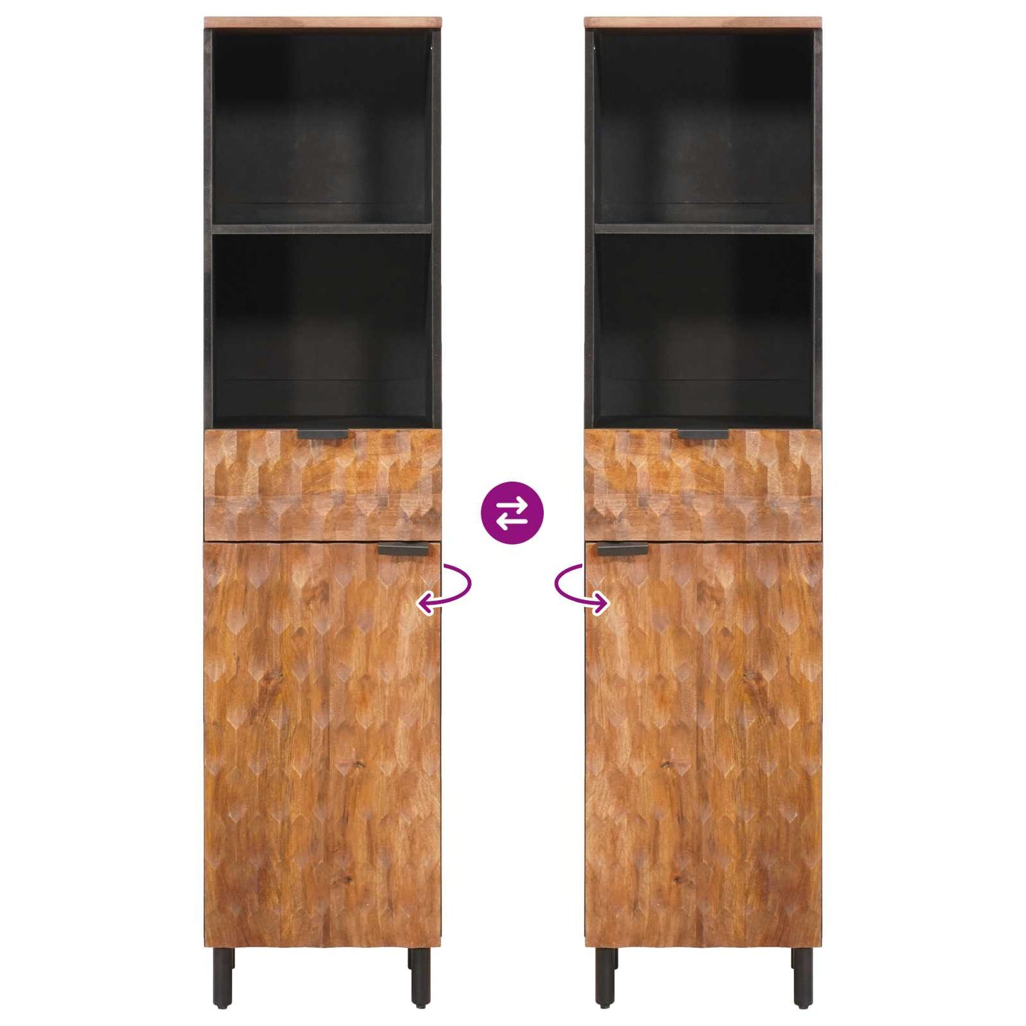 vidaXL Ντουλάπι Μπάνιου Καφέ 38 x 33 x 160 εκ. Στερεό ξύλο μάνγκο