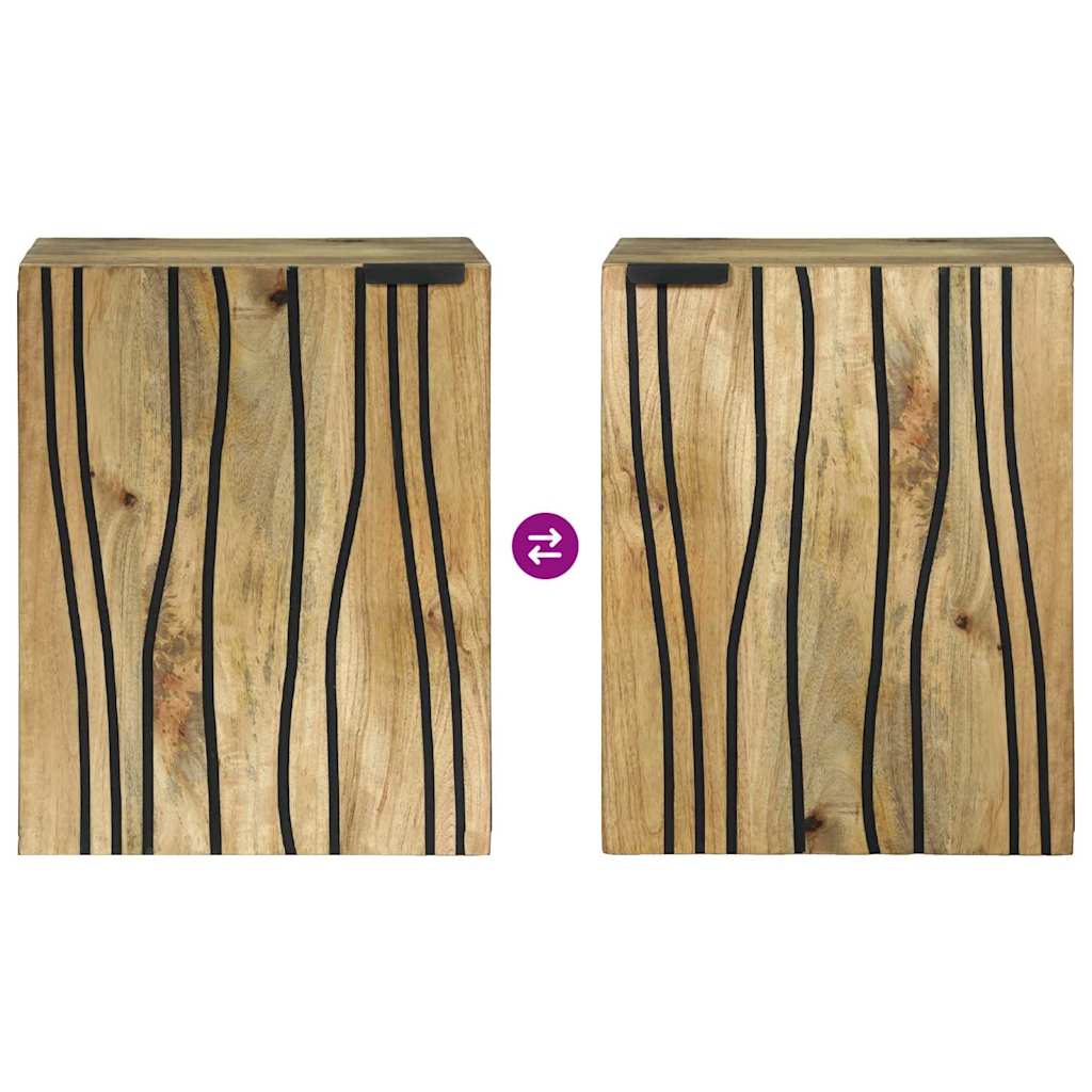 vidaXL Ντουλάπι Τοίχου Μπάνιου - 38 x 33.5 x 48 εκ, Κατασκευασμένο από Μασίφ και Τεχνητό Ξύλο.