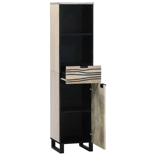 vidaXL Ντουλάπι Μπάνιου με συρτάρι με ράφι με αποθήκευση με πόρτα Καφέ, Μαύρο 38 x 33.5 x 160 εκ.