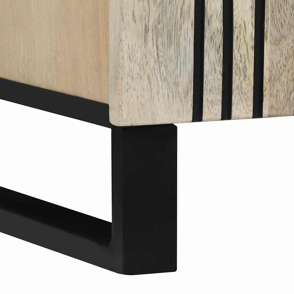vidaXL Πλαϊνό Γραφείο Λευκό 90 x 33 x 75 εκ Μασίφ ξύλο μάνγκο