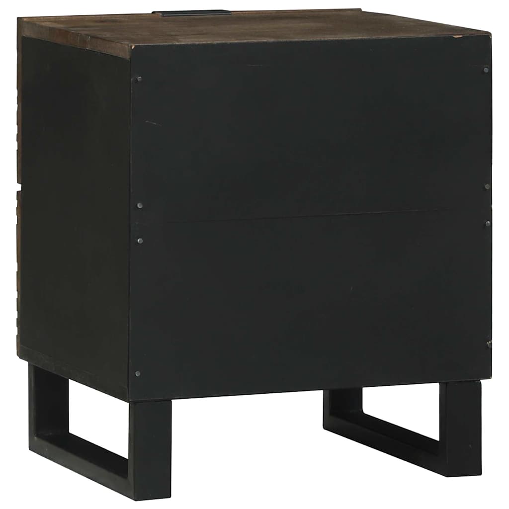 vidaXL Κομοδίνο με συρτάρι Καρυδιά 40 x 33 x 46 εκ. Μασίφ ξύλο μάνγκο