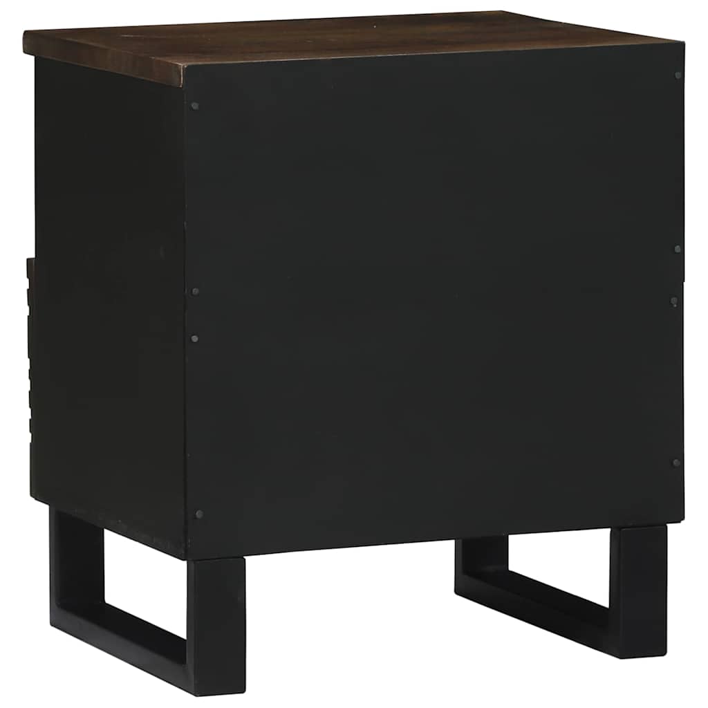 vidaXL Κομοδίνο με συρτάρι Καρυδιά 40 x 33 x 46 εκ. Μασίφ ξύλο μάνγκο