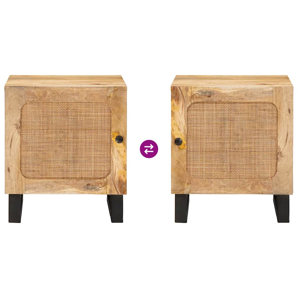 vidaXL Κομοδίνο Φυσικό 40 x 33,5 x 46 εκ Στερεό ξύλο μάνγκο