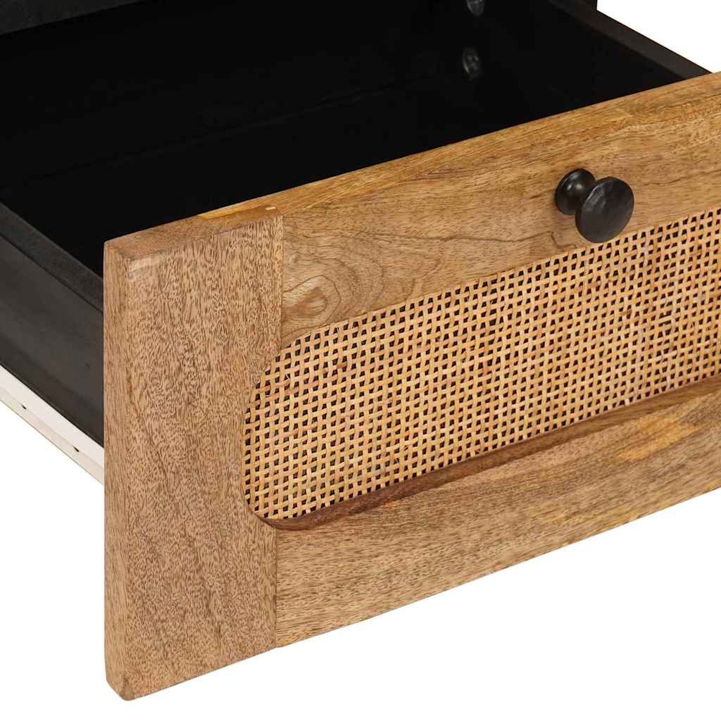 vidaXL Κομοδίνο με συρτάρι Φυσικό 40 x 33 x 46 εκ. Στερεό ξύλο μάνγκο