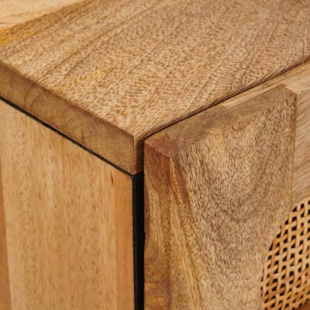 vidaXL Κομοδίνο με συρτάρι Φυσικό 50 x 33 x 60 εκ Στερεό ξύλο μάνγκο