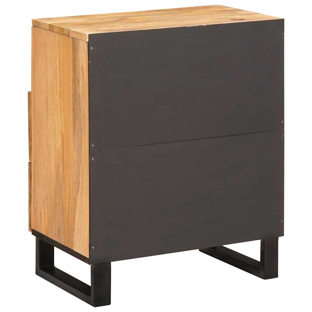 vidaXL Κομοδίνο με συρτάρι Φυσικό 50 x 33 x 60 εκ Στερεό ξύλο μάνγκο