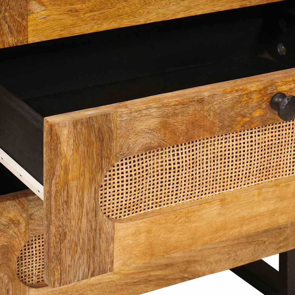 vidaXL Κομοδίνο με συρτάρι Φυσικό 50 x 33 x 62 εκ. Στερεό ξύλο μάνγκο