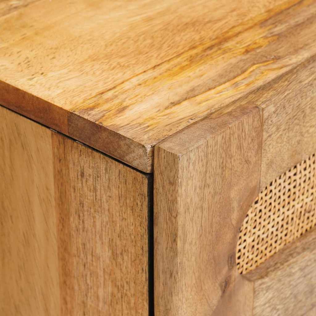 vidaXL Κομοδίνο με συρτάρι Φυσικό 50 x 33 x 60 εκ Στερεό ξύλο μάνγκο