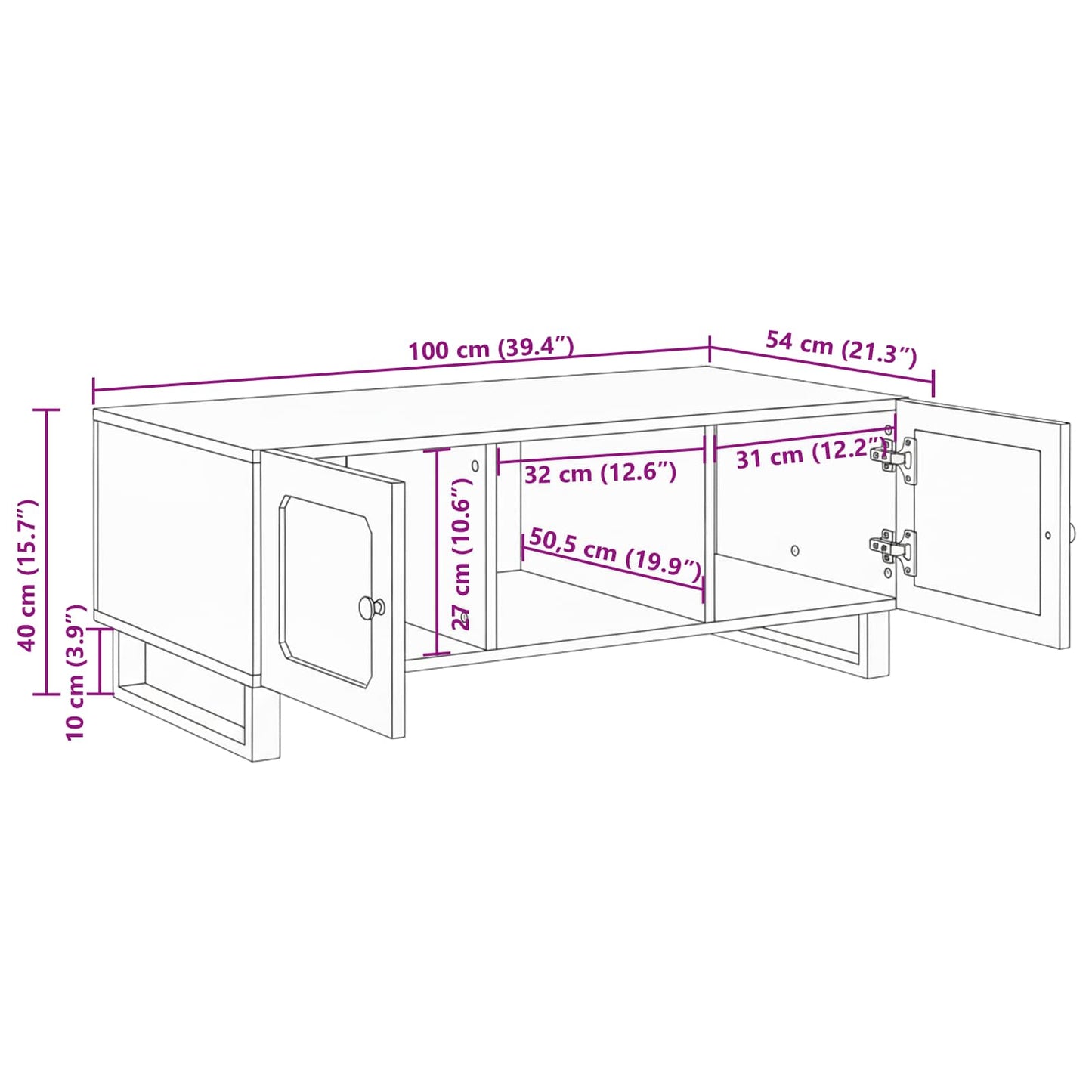 vidaXL Τραπεζάκι σαλονιού Artisan Oak 100 x 54 x 40 εκ