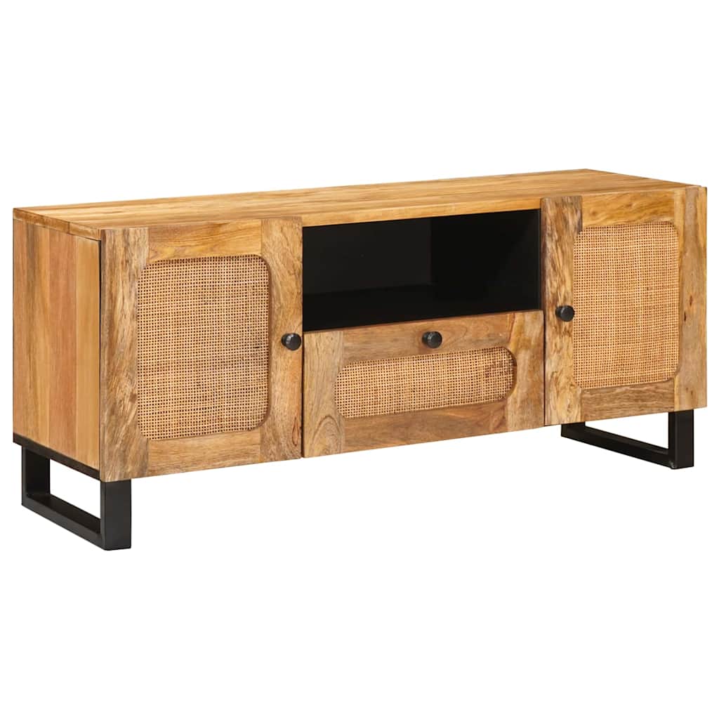 vidaXL Ντουλάπι TV με πόρτα Καφέ 105 x 33 x 46 εκ. Στερεό ξύλο μάνγκο