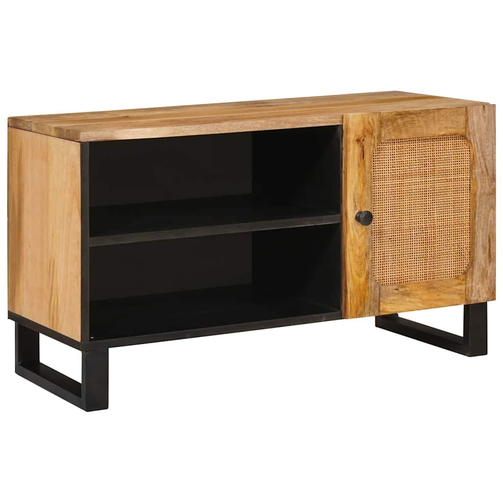 vidaXL Ντουλάπι TV με πόρτα Καφέ 80 x 33 x 46 εκ Στερεό ξύλο μάνγκο