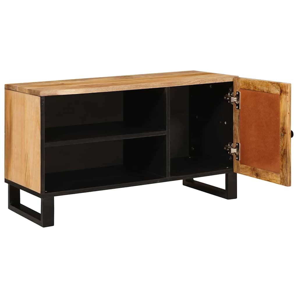 vidaXL Ντουλάπι TV με πόρτα Καφέ 80 x 33 x 46 εκ Στερεό ξύλο μάνγκο