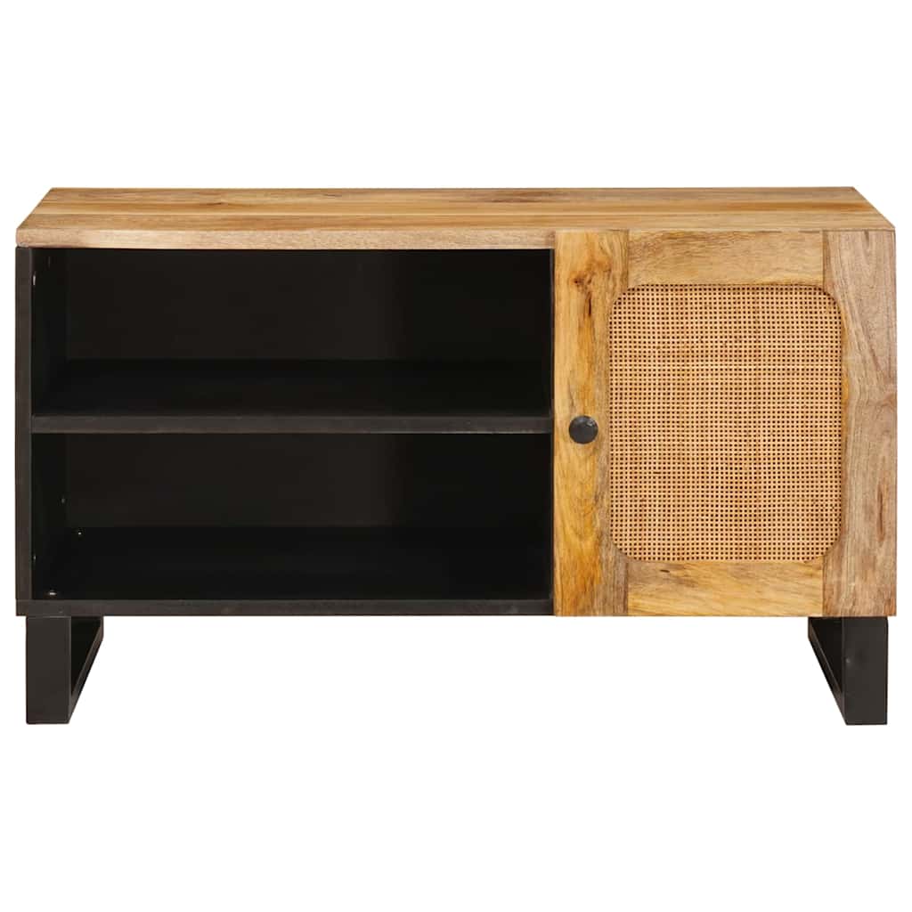 vidaXL Ντουλάπι TV με πόρτα Καφέ 80 x 33 x 46 εκ Στερεό ξύλο μάνγκο