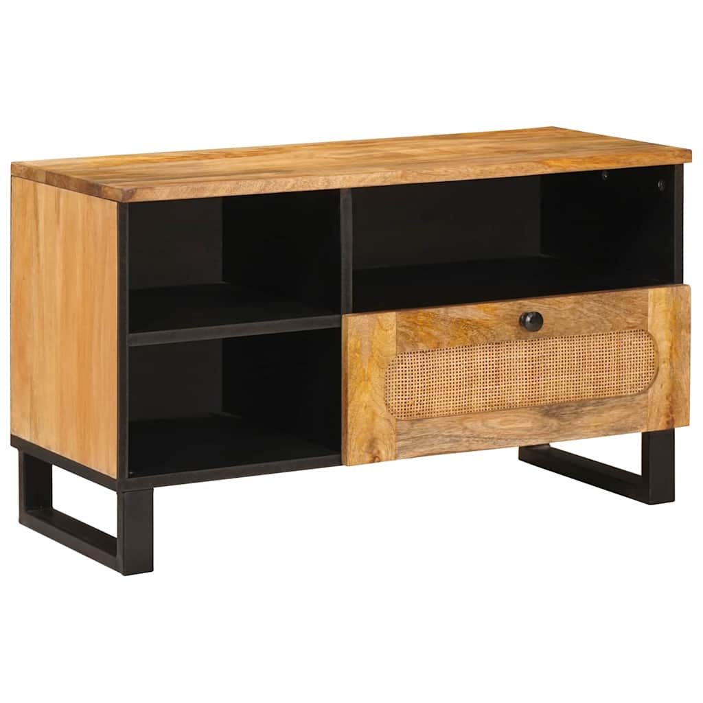 vidaXL Ντουλάπι TV με συρτάρι Καφέ 80 x 33 x 46 εκ Στερεό ξύλο μάνγκο