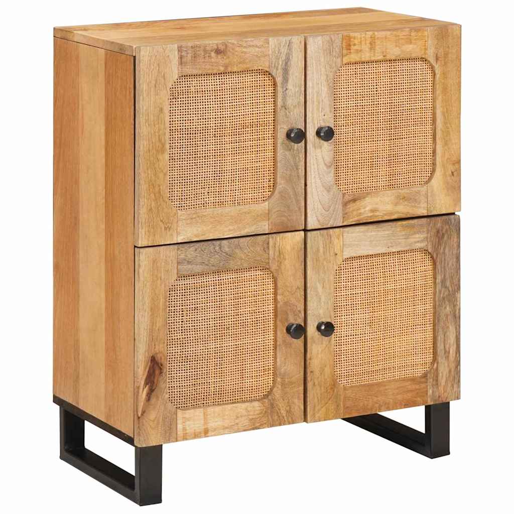 vidaXL Πλαϊνό γραφείο με πόρτα Καφέ 60 x 33 x 75 cm Στερεό ξύλο μάνγκο