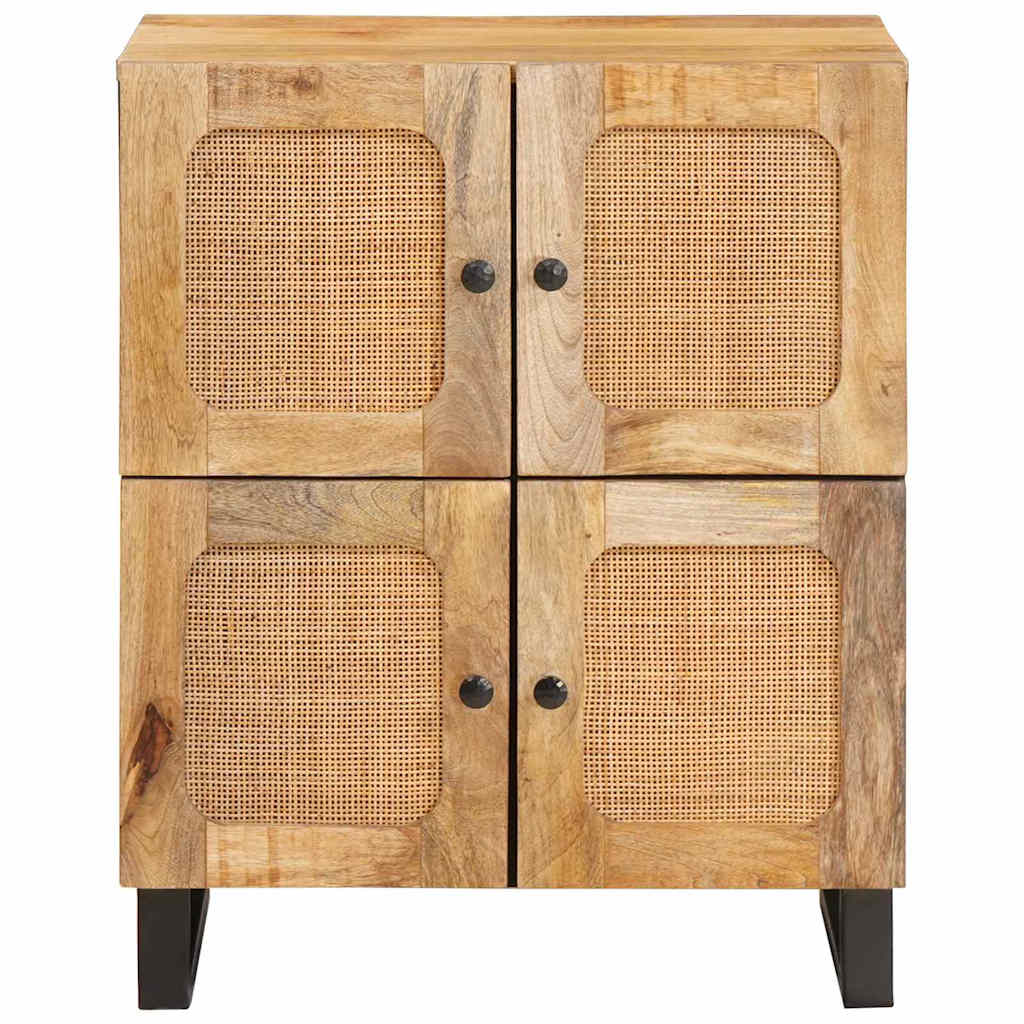 vidaXL Πλαϊνό γραφείο με πόρτα Καφέ 60 x 33 x 75 cm Στερεό ξύλο μάνγκο