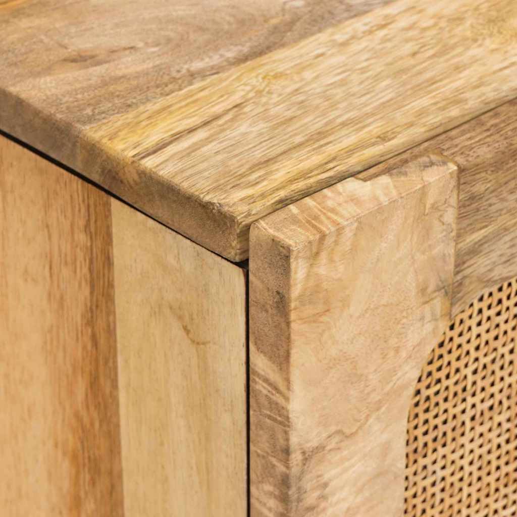 vidaXL Πλαϊνό γραφείο με πόρτα Καφέ 80 x 33 x 75 εκ Στερεό ξύλο μάνγκο