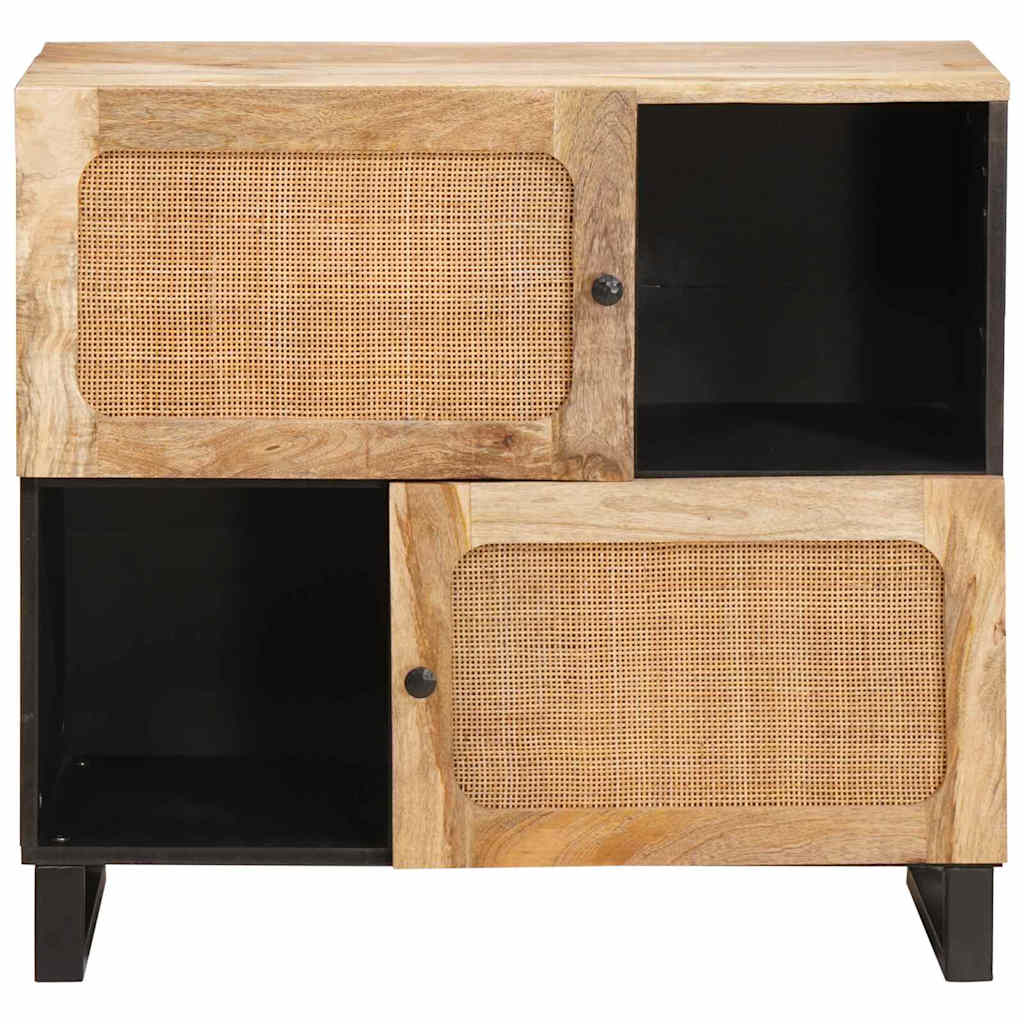 vidaXL Πλαϊνό γραφείο με πόρτα Καφέ 80 x 33 x 75 εκ Στερεό ξύλο μάνγκο