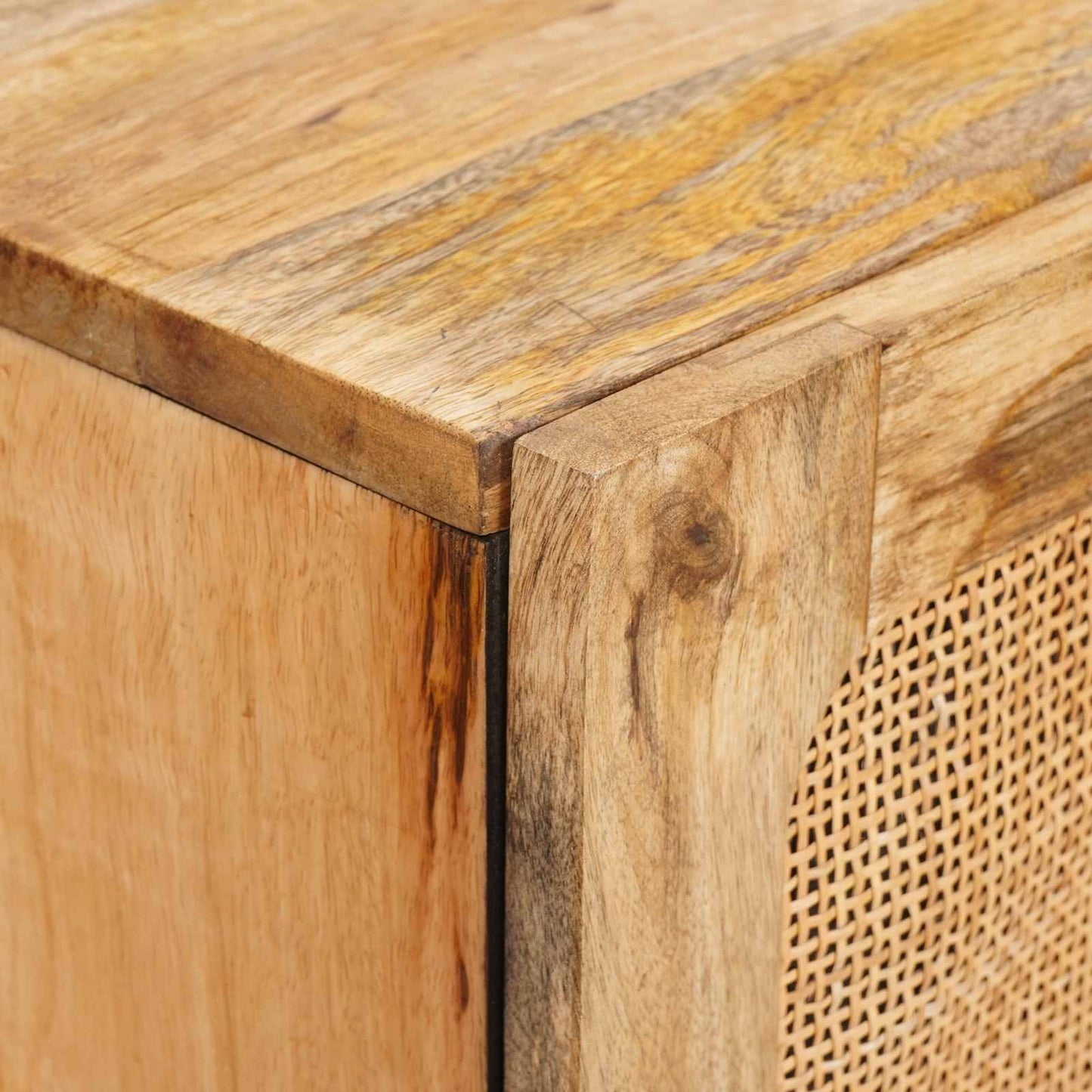 vidaXL Highboard με αποθήκευση Καφέ 90 x 33 x 75 εκ Στερεό ξύλο μάνγκο