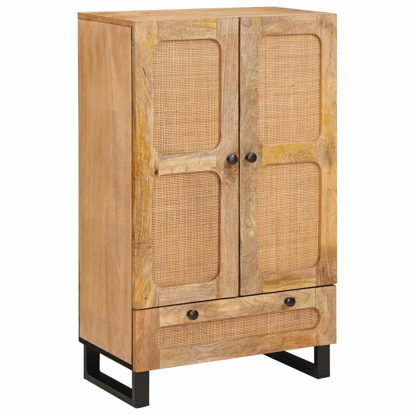 vidaXL Highboard με συρτάρι Καφέ 40 x 33 x 110 εκ Στερεό ξύλο μάνγκο