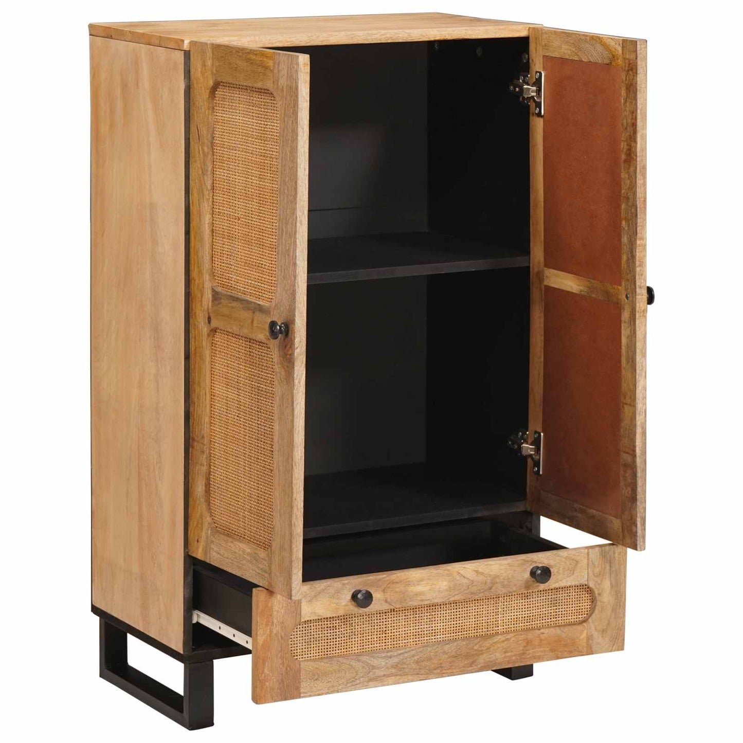 vidaXL Highboard με συρτάρι Καφέ 40 x 33 x 110 εκ Στερεό ξύλο μάνγκο