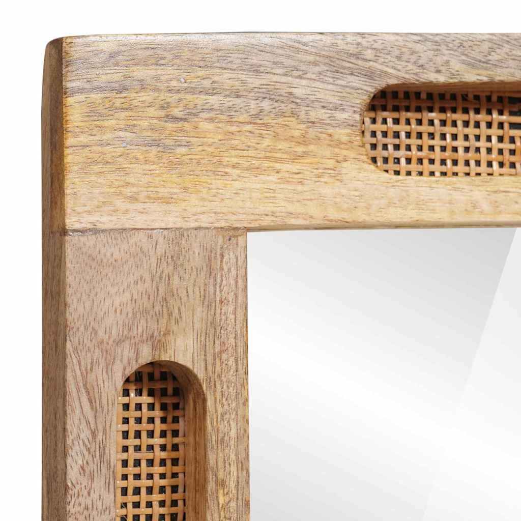 vidaXL Καθρέφτης Μπάνιου Καφέ 50 x 70 x 3 εκ. Στερεό ξύλο μάνγκο