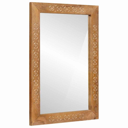 vidaXL καθρέφτης τοίχου 70 x 50 cm Επεξεργασμένο Ξύλο και Γυαλί