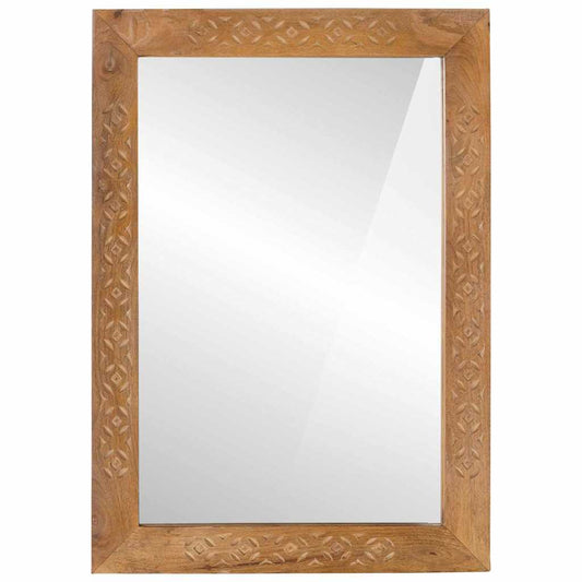 vidaXL καθρέφτης τοίχου 70 x 50 cm Επεξεργασμένο Ξύλο και Γυαλί