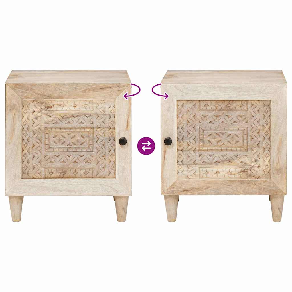 vidaXL Κομοδίνο Λευκό 80 x 50 x 40 cm Επεξεργασμένο Ξύλο