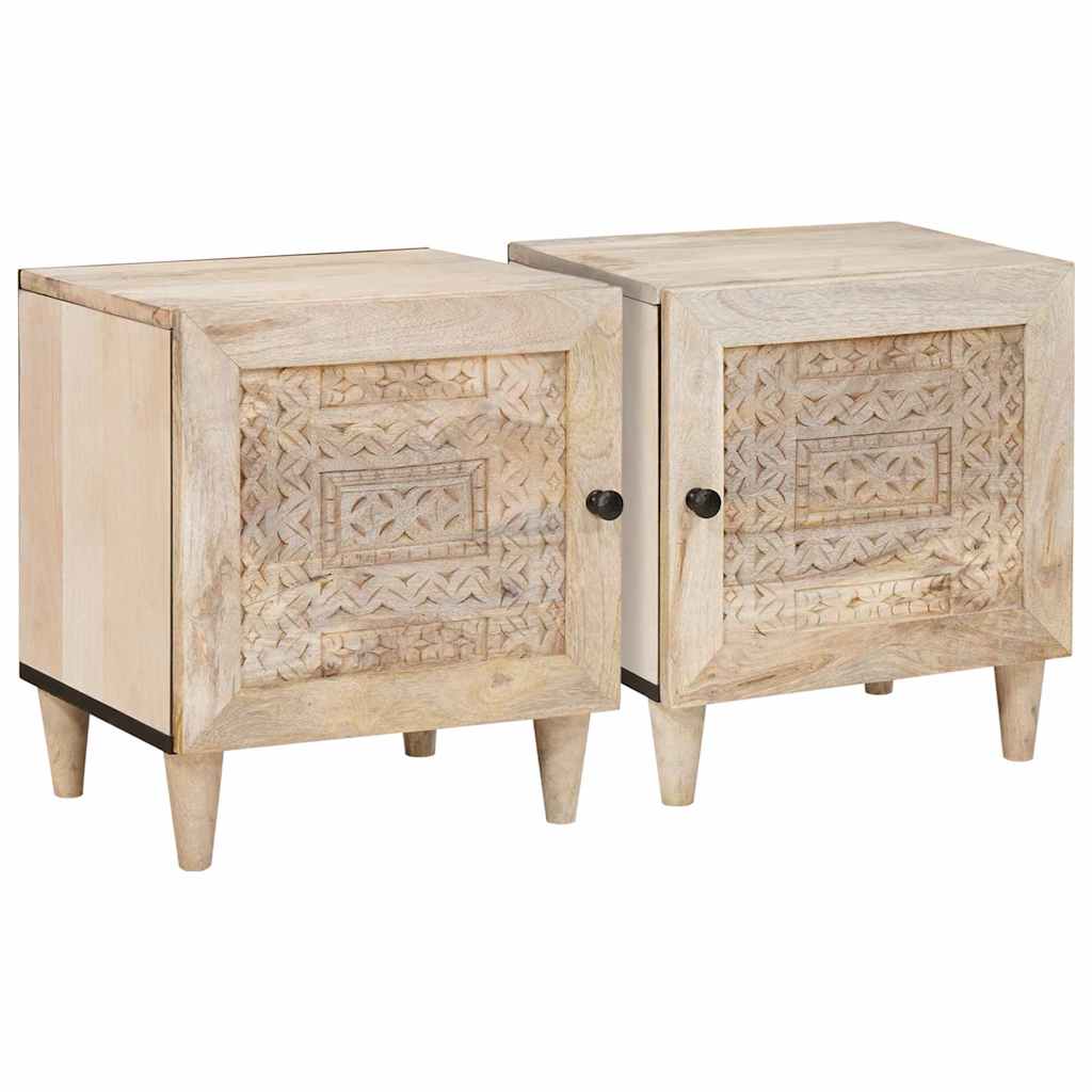 vidaXL Κομοδίνο 2 τμχ. Λευκό 80 x 50 x 40 cm Επεξεργασμένο Ξύλο