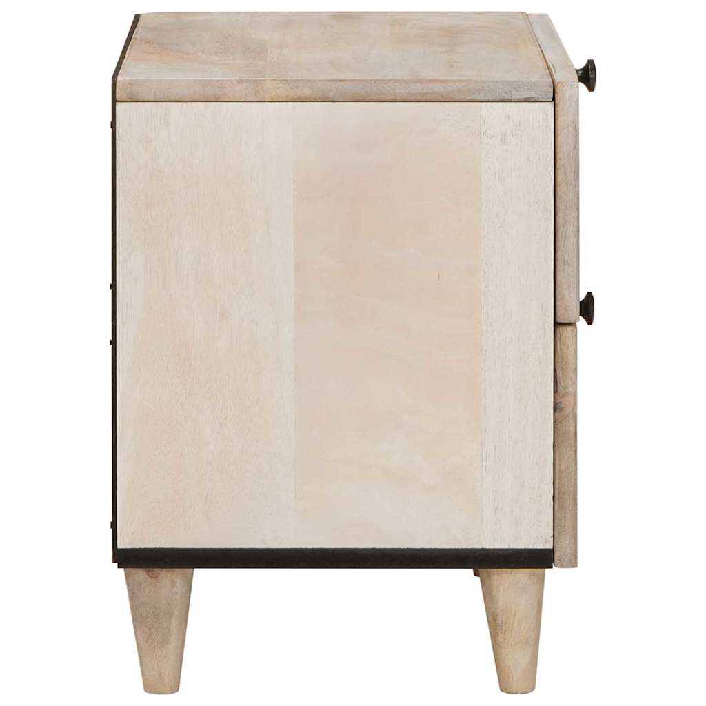 vidaXL Κομοδίνο 2 τμχ. Λευκό 40 x 33 x 46 εκ. Επεξεργασμένο Ξύλο