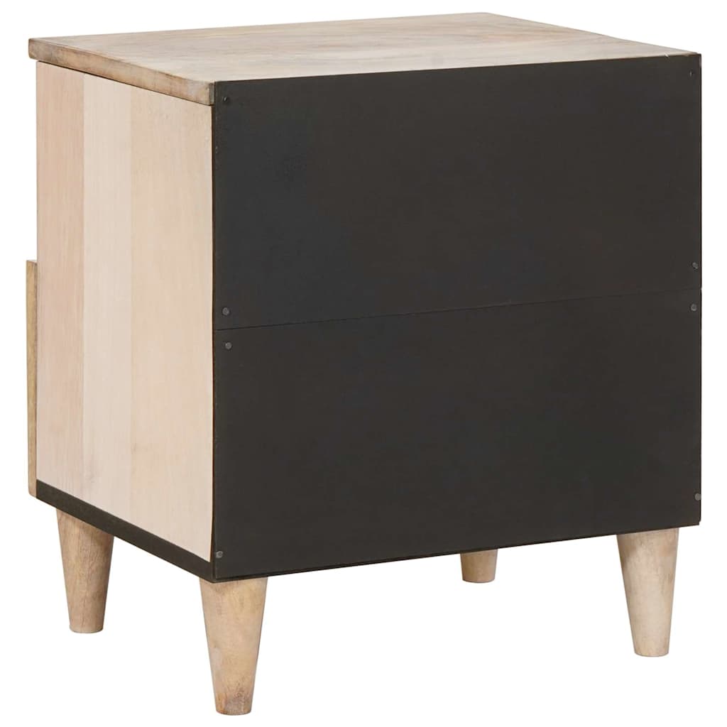 vidaXL Κομοδίνο με συρτάρι Μπεζ 40 x 33 x 46 εκ. Μασίφ ξύλο ακακίας