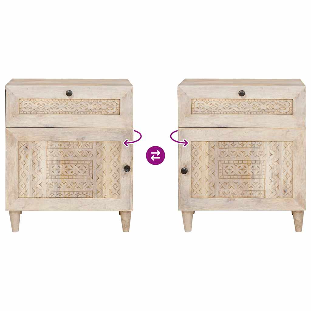 vidaXL Κομοδίνο Λευκό 50 x 33 x 60 εκ Επεξεργασμένο Ξύλο