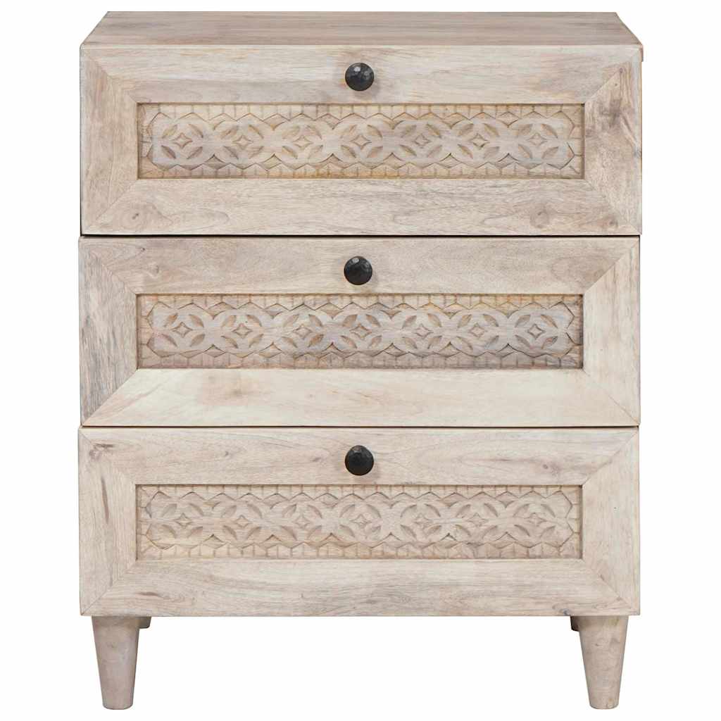 vidaXL Κομοδίνο Λευκό 50 x 33 x 62 εκ. Επεξεργασμένο Ξύλο