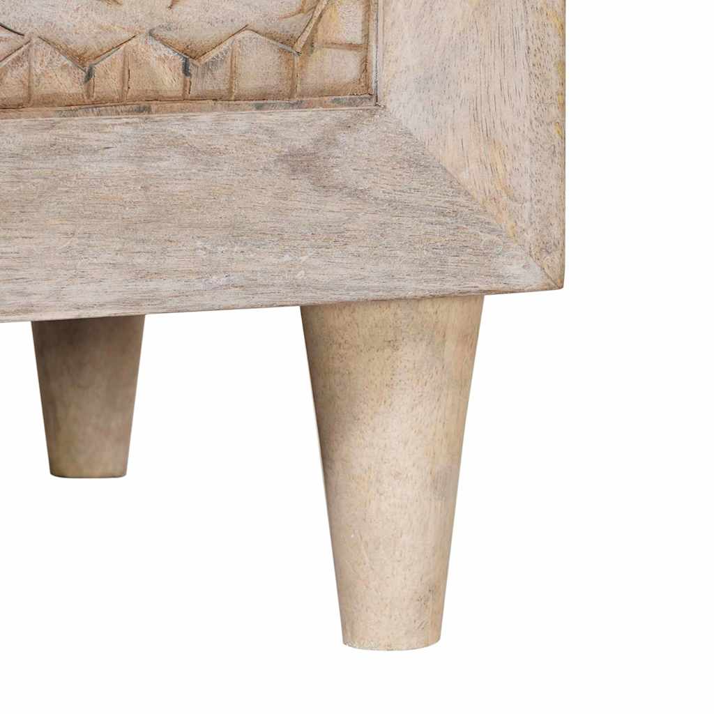 vidaXL Κομοδίνο με συρτάρι Μπεζ 50 x 33 x 62 εκ. Μασίφ ξύλο ακακίας