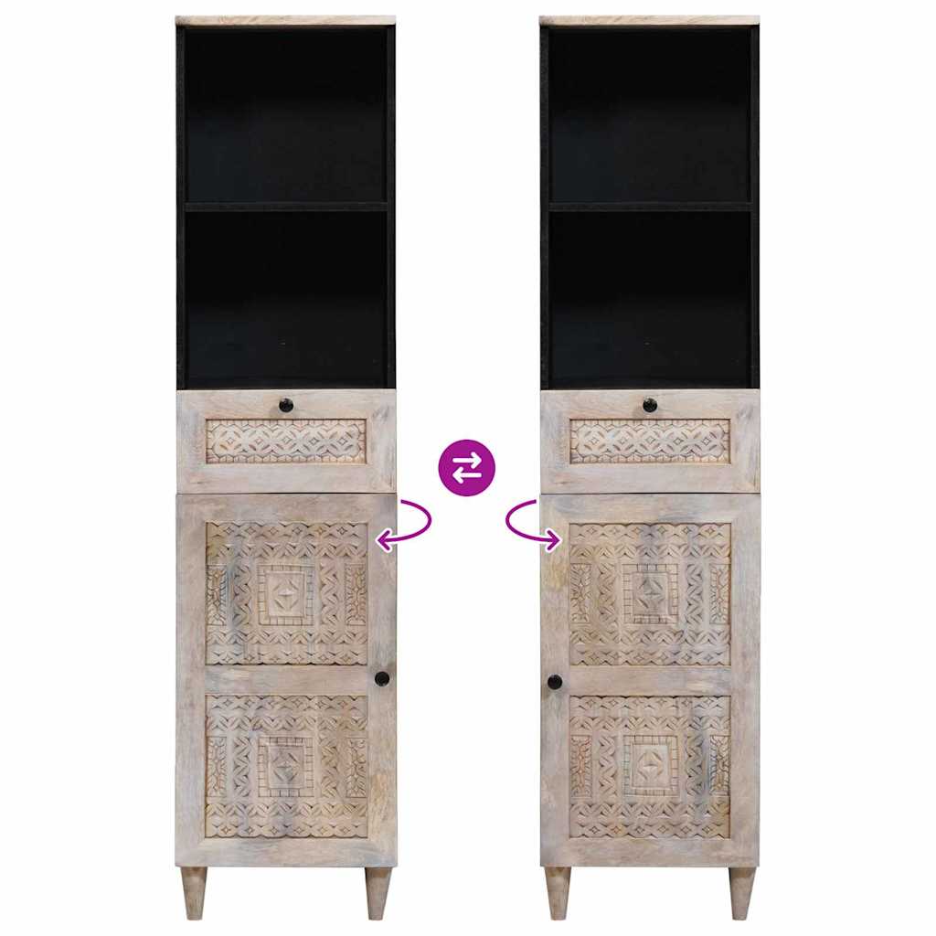 vidaXL Ντουλάπι Μπάνιου Λευκό 38 x 33 x 160 εκ. Επεξεργασμένο ξύλο