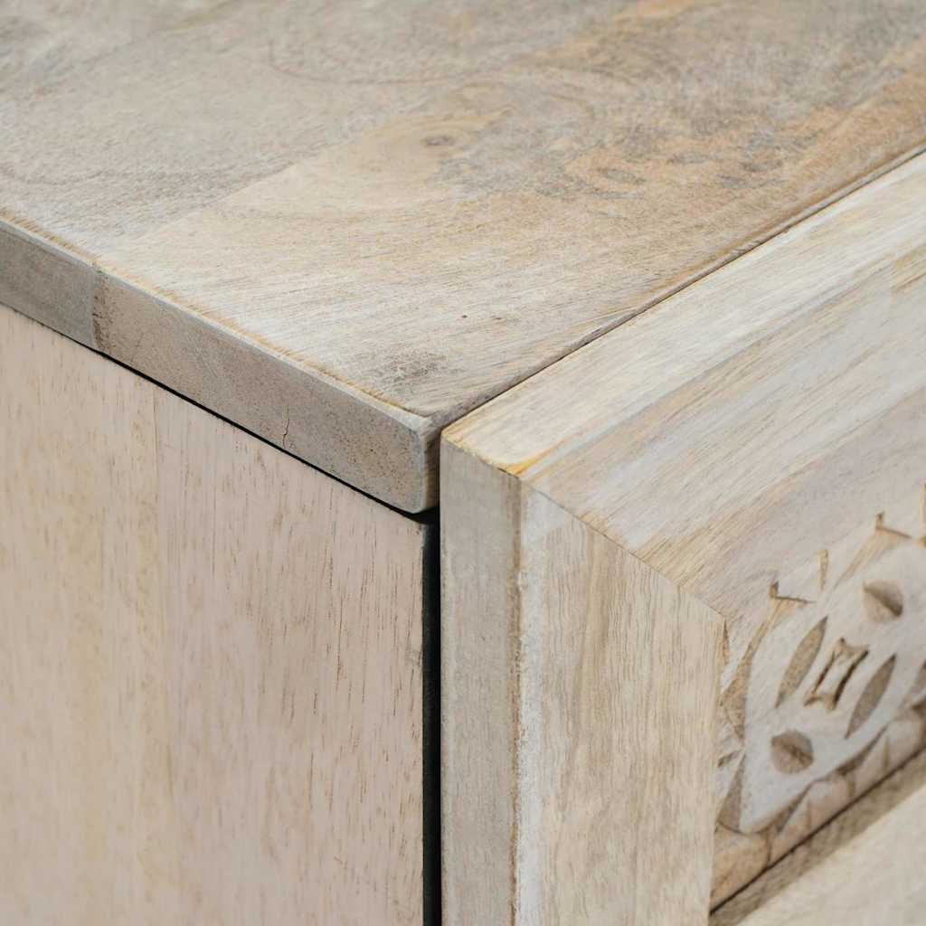 vidaXL Πλαϊνό γραφείο με συρτάρι Λευκό 33.5 x 40 x 75 εκ