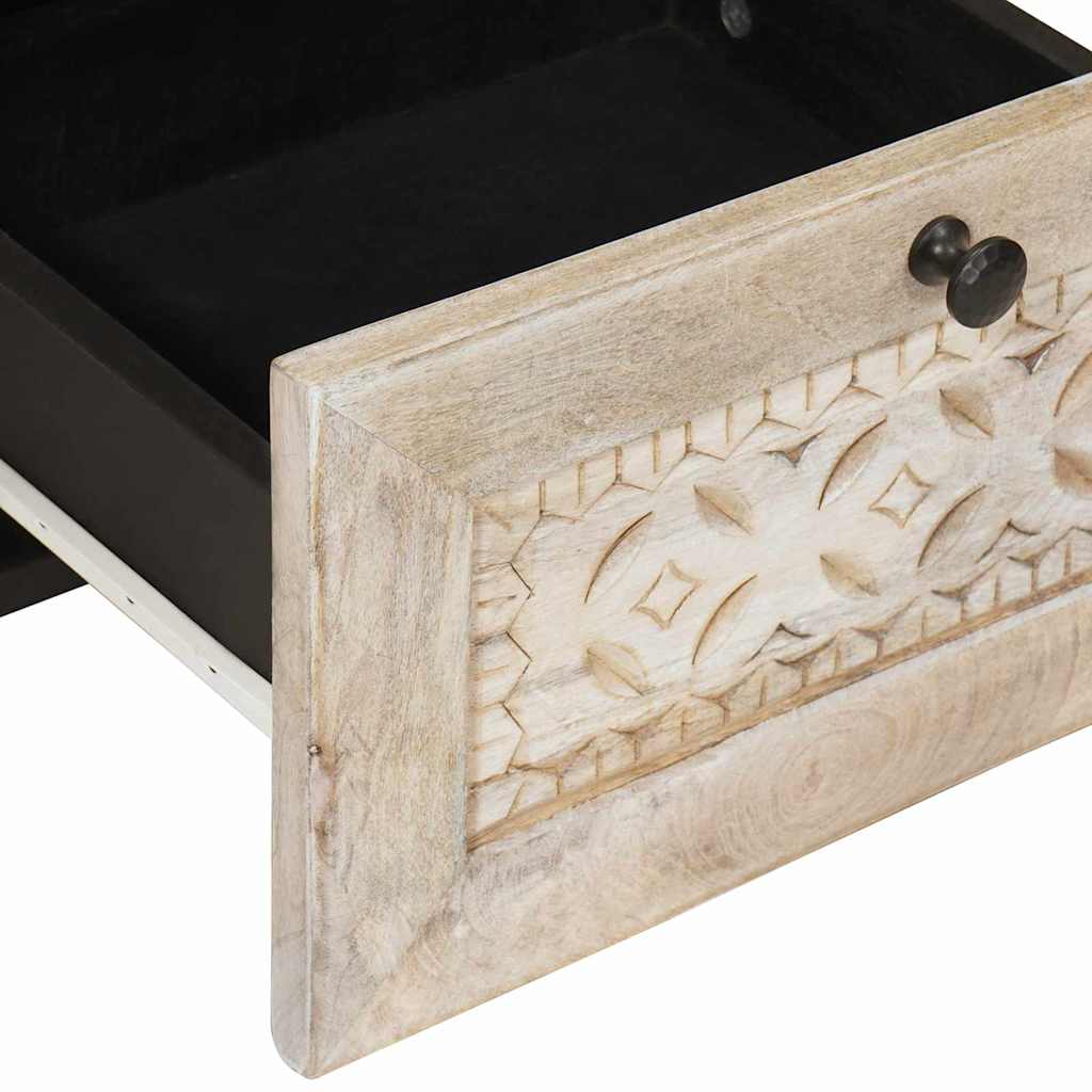 vidaXL Πλαϊνό γραφείο με συρτάρι Λευκό 33.5 x 40 x 75 εκ