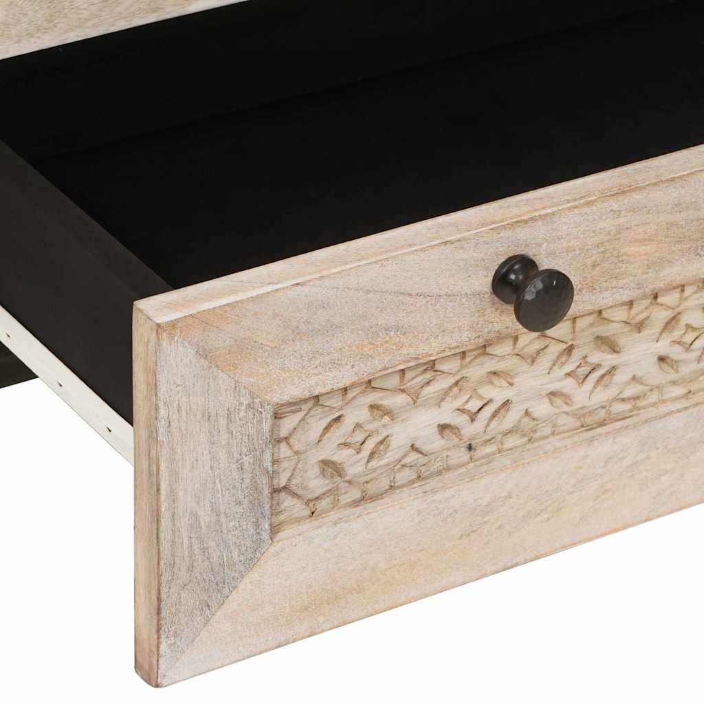 vidaXL Highboard Λευκό 60 x 33 x 100 εκ. Μασίφ ξύλο μάνγκο