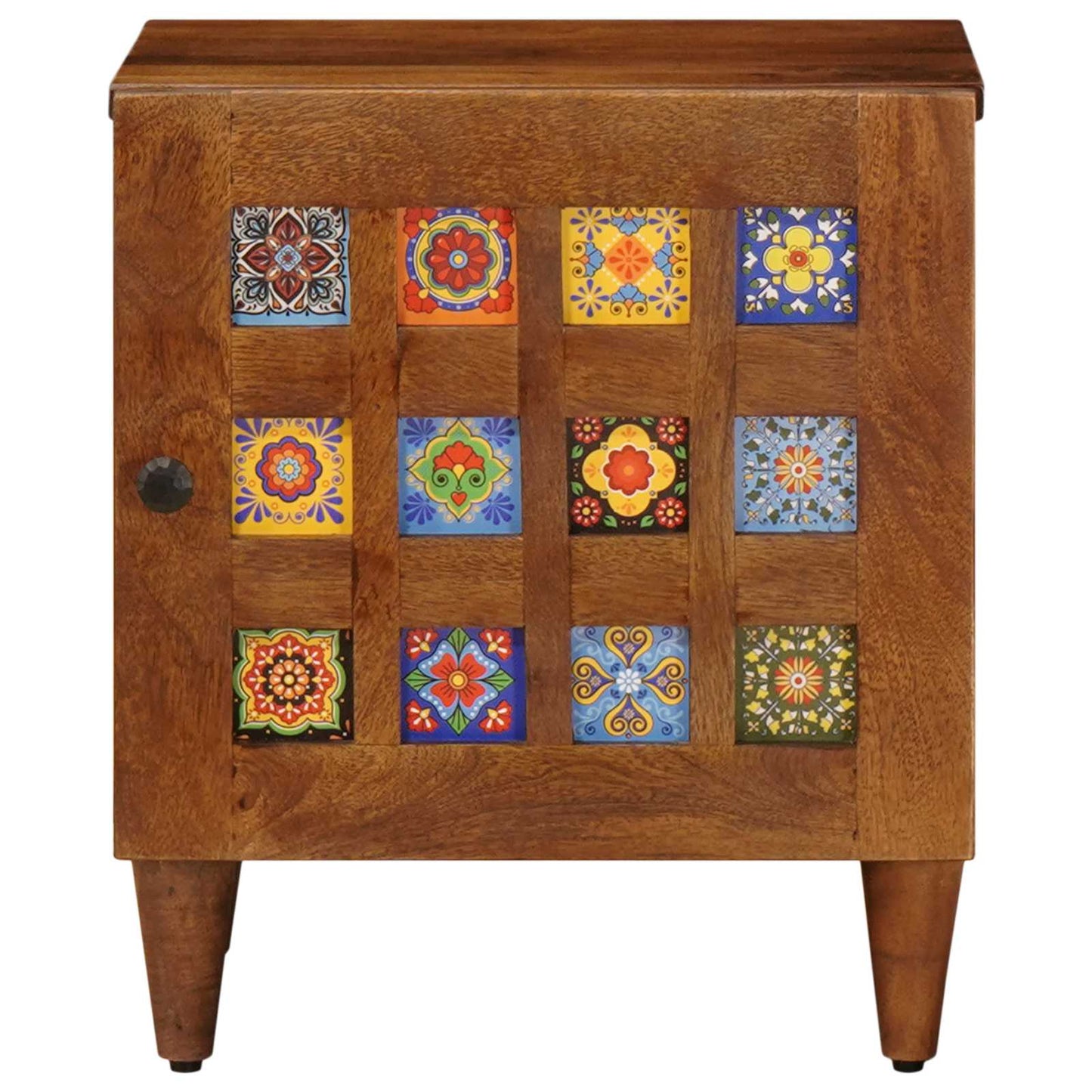 vidaXL Κομοδίνο 2 pcs Καφέ 40 x 33,5 x 46 εκ Στερεό ξύλο μάνγκο