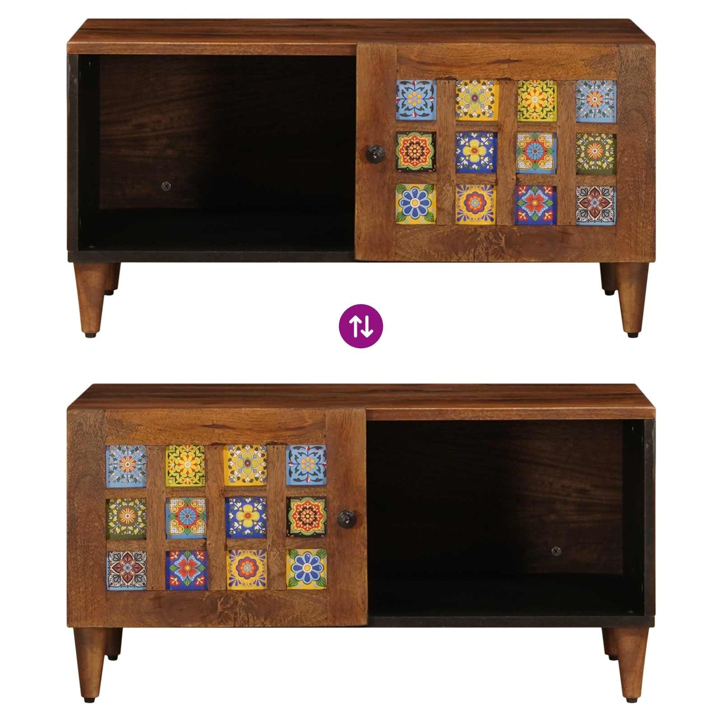vidaXL Τραπεζάκι σαλονιού Καφέ 80 x 50 x 40 cm Στερεό ξύλο μάνγκο