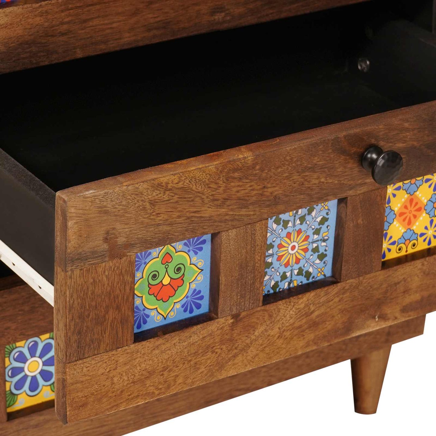 vidaXL Κομοδίνο με συρτάρι Καφέ 50 x 33 x 60 εκ Στερεό ξύλο μάνγκο