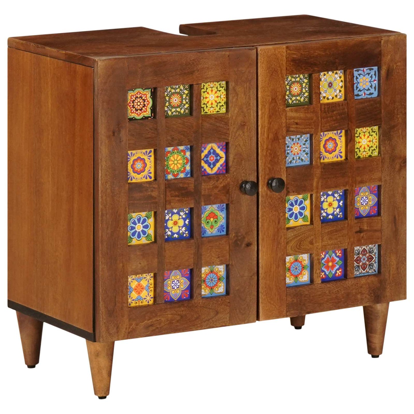 vidaXL Ντουλάπα Νιπτήρα Mπάνιου με αποθήκευση Καρυδιά 62 x 33 x 58 εκ.