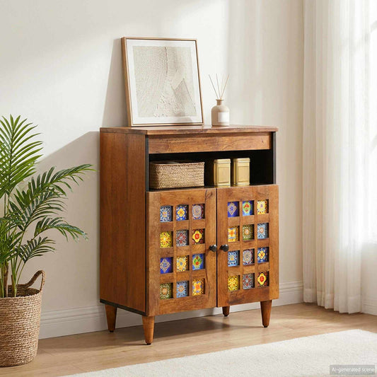 vidaXL Πλαϊνό γραφείο Καρυδιά 60 x 33 x 75 cm Στερεό ξύλο μάνγκο