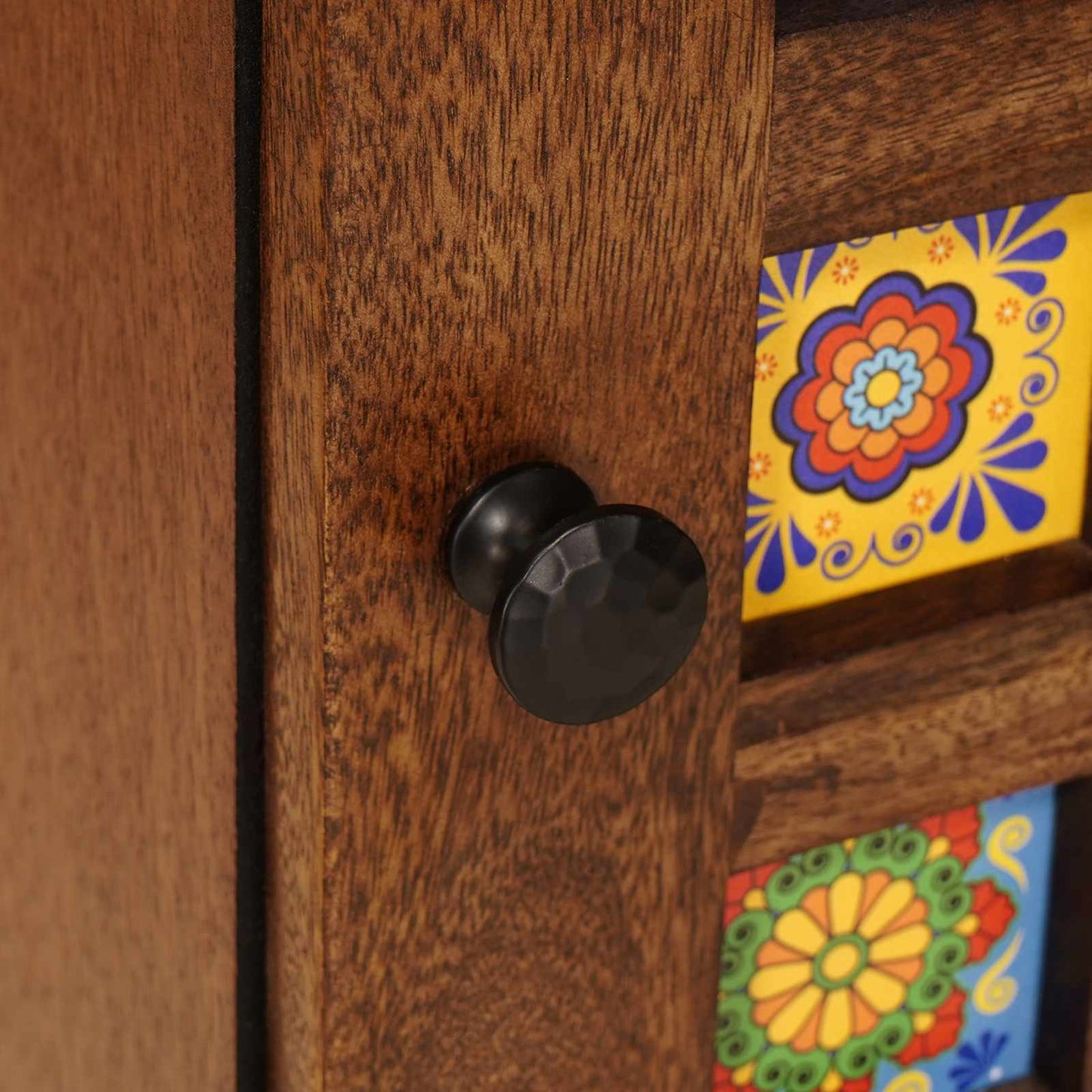 vidaXL Highboard με πόρτα Καρυδιά 40 x 33 x 110 εκ Στερεό ξύλο μάνγκο