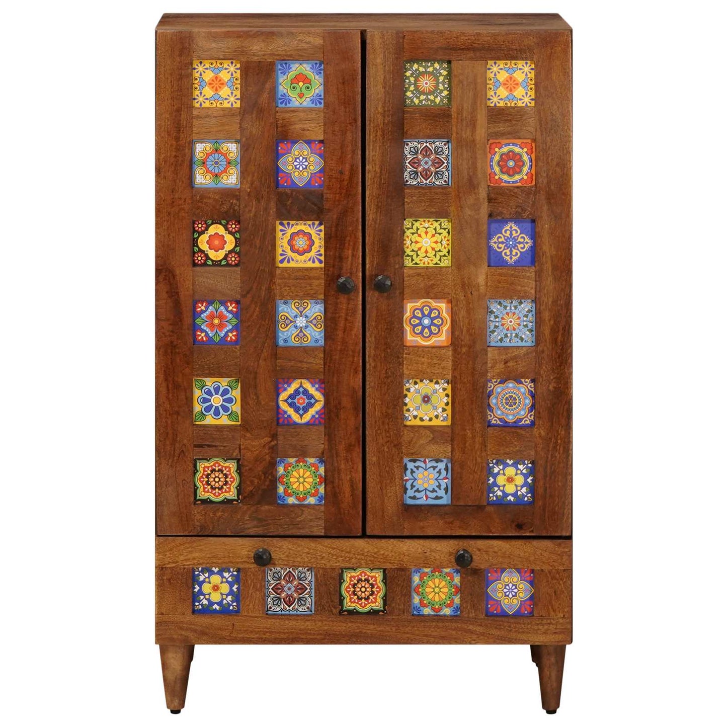 vidaXL Highboard Καρυδιά 60 x 33,5 x 100 εκ. Στερεό ξύλο μάνγκο