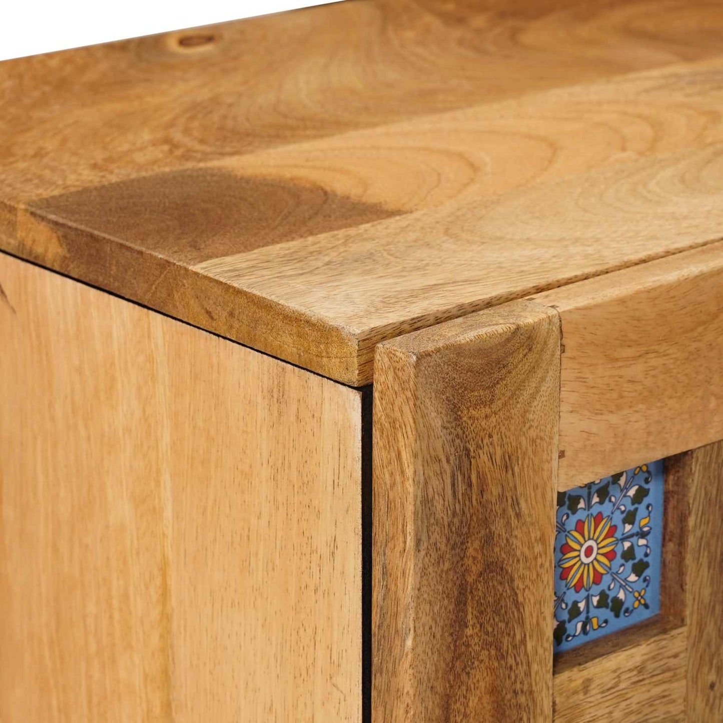 vidaXL Κομοδίνο 2 pcs Φυσικό 40 x 33,5 x 46 εκ Στερεό ξύλο μάνγκο