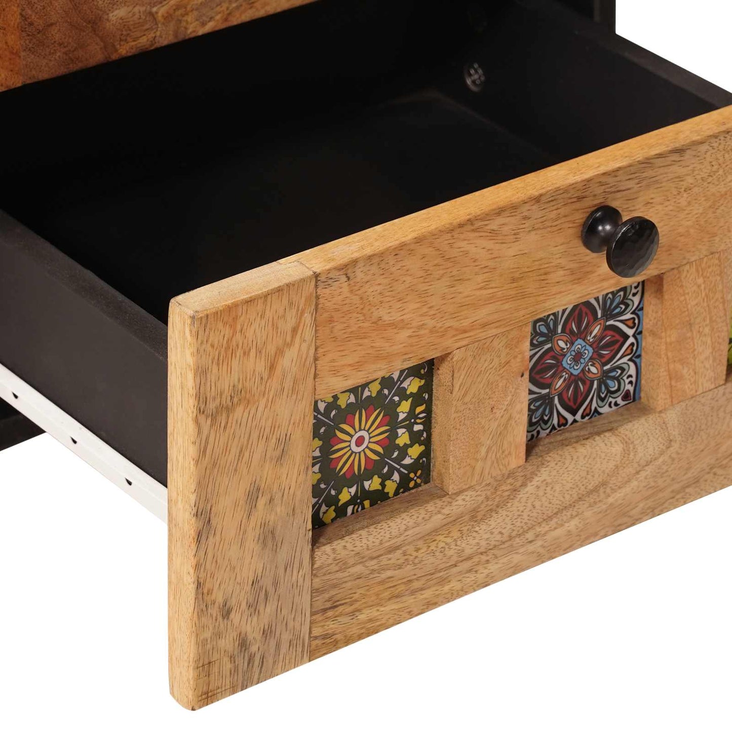 vidaXL Κομοδίνο 2 pcs Φυσικό 40 x 33,5 x 46 εκ Στερεό ξύλο μάνγκο